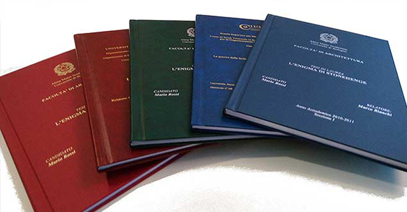 Tesi di laurea rilegate con copertina rigida